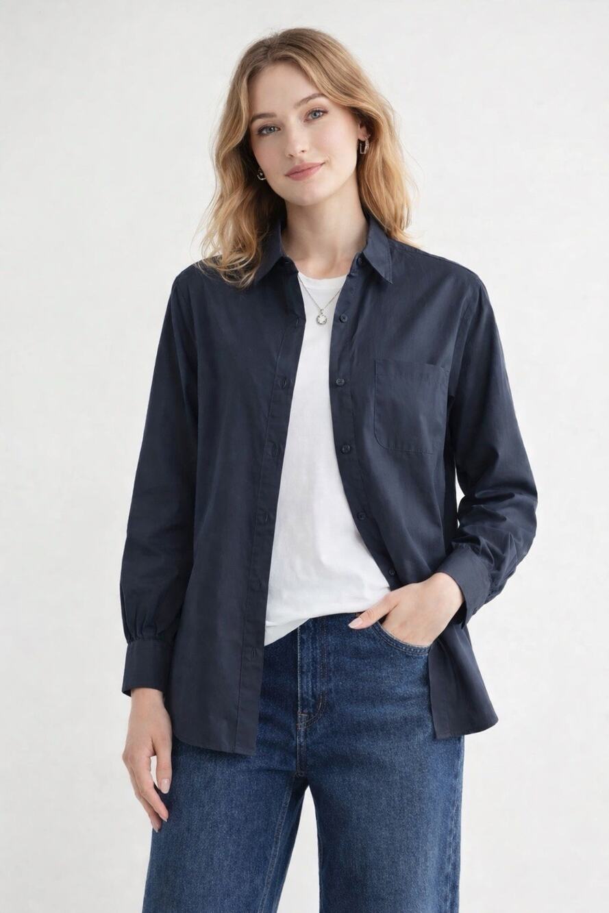 NWOT Women’s rag & bone Max Button Front Shirt in Navy SZ S - $175 Retail